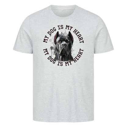 Premium T-Shirt "Cane Corso HEART" Heather Grey – hunde-shirt.de