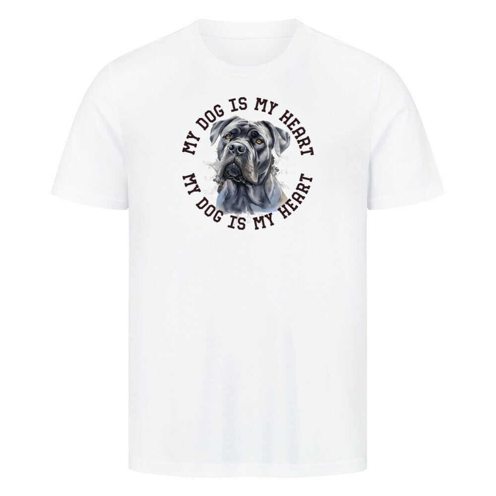 Premium T-Shirt "Cane Corso HEART 2" Weiß – hunde-shirt.de