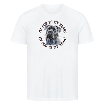 Premium T-Shirt "Cane Corso HEART 2" Weiß – hunde-shirt.de