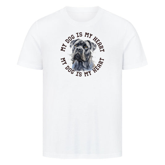 Premium T-Shirt "Cane Corso HEART 2" Weiß – hunde-shirt.de