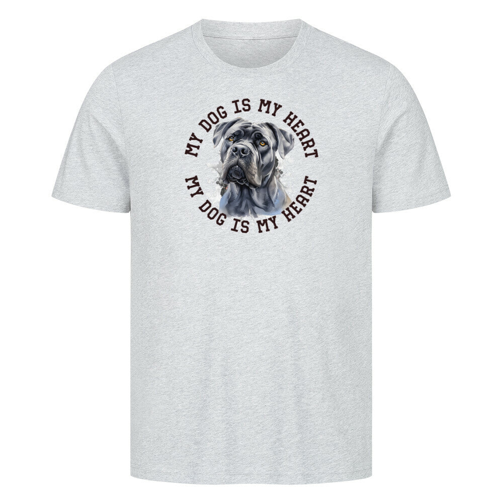 Premium T-Shirt "Cane Corso HEART 2" Heather Grey – hunde-shirt.de