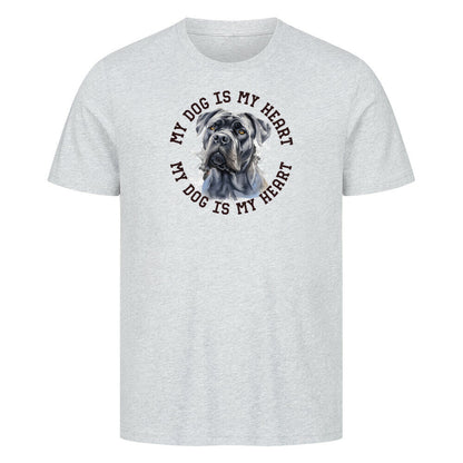 Premium T-Shirt "Cane Corso HEART 2" Heather Grey – hunde-shirt.de