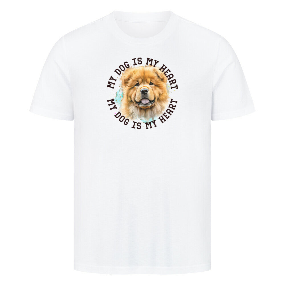 Premium T-Shirt "Chow-Chow HEART" Weiß – hunde-shirt.de