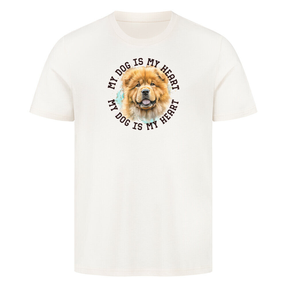 Premium T-Shirt "Chow-Chow HEART" Natural Raw – hunde-shirt.de