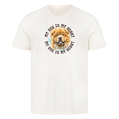 Premium T-Shirt "Chow-Chow HEART" Natural Raw – hunde-shirt.de