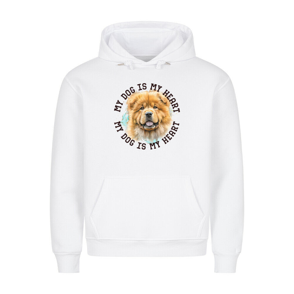 Premium Hoodie "Chow-Chow HEART" Weiß – hunde-shirt.de