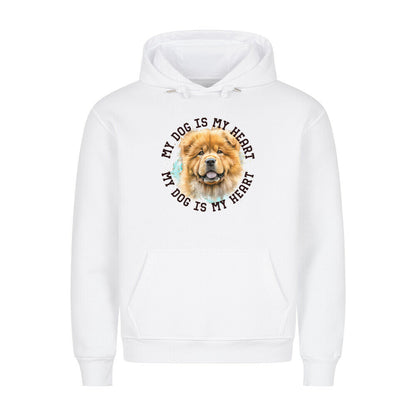Premium Hoodie "Chow-Chow HEART" Weiß – hunde-shirt.de