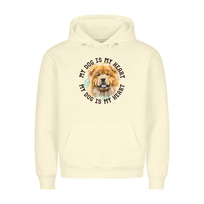 Premium Hoodie "Chow-Chow HEART" Beige – hunde-shirt.de