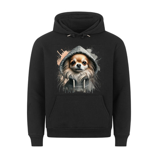 Premium Hoodie "Chihuahua BIG-Print" Schwarz – hunde-shirt.de