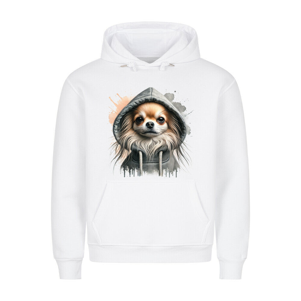 Premium Hoodie "Chihuahua BIG-Print" Weiß – hunde-shirt.de