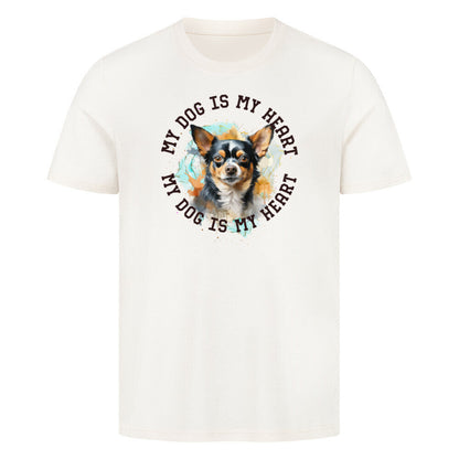 Premium T-Shirt "Chihuahua Kurzhaar HEART" Natural Raw – hunde-shirt.de