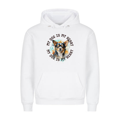 Premium Hoodie "Chihuahua Kurzhaar HEART" Weiß – hunde-shirt.de