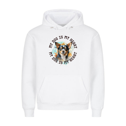 Premium Hoodie "Chihuahua Kurzhaar HEART" Weiß – hunde-shirt.de