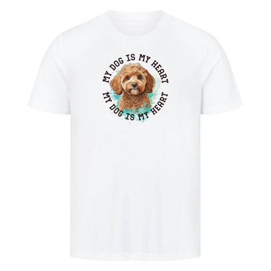Premium T-Shirt "Cavapoo HEART" Weiß – hunde-shirt.de