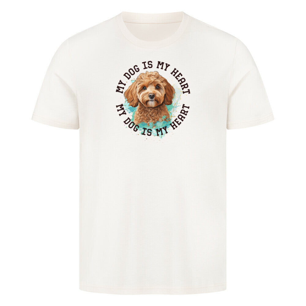 Premium T-Shirt "Cavapoo HEART" Natural Raw – hunde-shirt.de