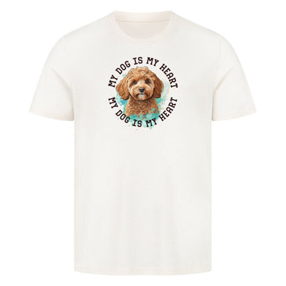 Premium T-Shirt "Cavapoo HEART" Natural Raw – hunde-shirt.de
