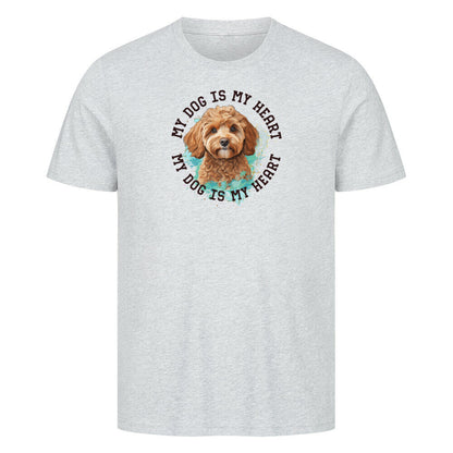 Premium T-Shirt "Cavapoo HEART" Heather Grey – hunde-shirt.de