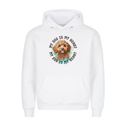 Premium Hoodie "Cavapoo HEART" Weiß – hunde-shirt.de