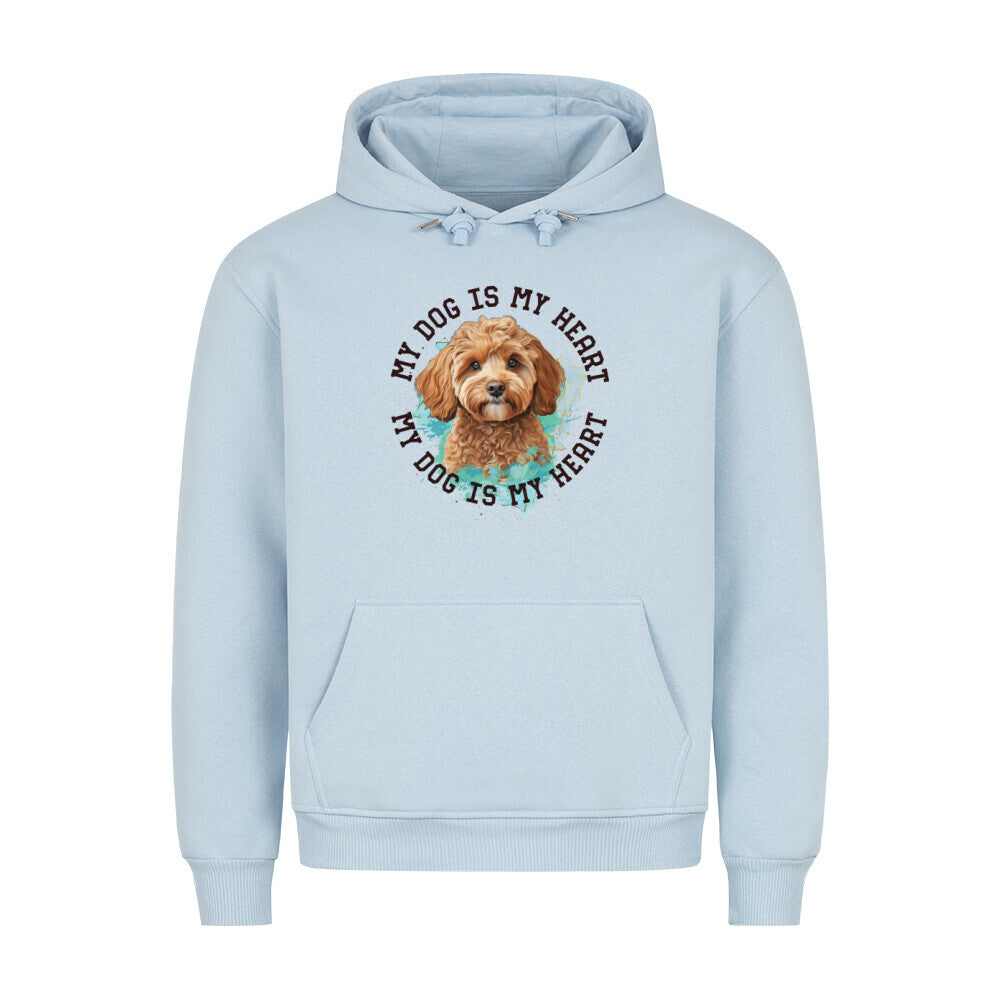 Premium Hoodie "Cavapoo HEART" Babyblau – hunde-shirt.de