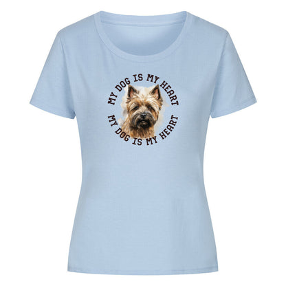 Premium Organic Damen-Shirt "Cairn Terrier HEART" Sky Blue – hunde-shirt.de