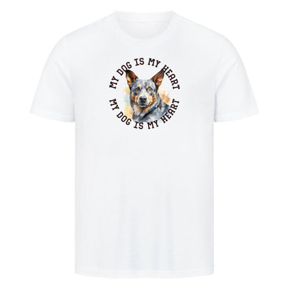 Premium T-Shirt "Australian Cattle Dog HEART" Weiß – hunde-shirt.de