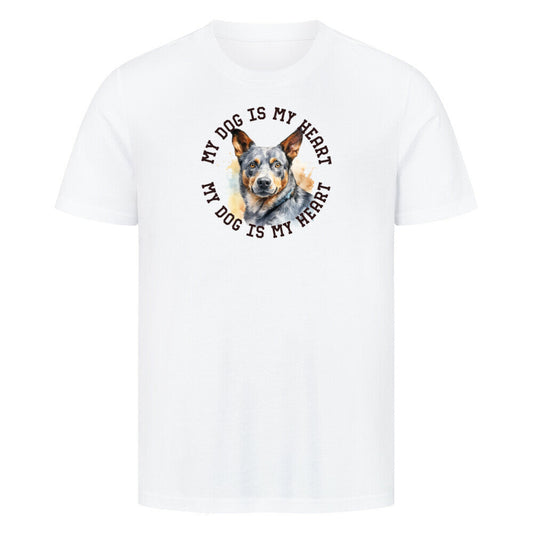 Premium T-Shirt "Australian Cattle Dog HEART" Weiß – hunde-shirt.de