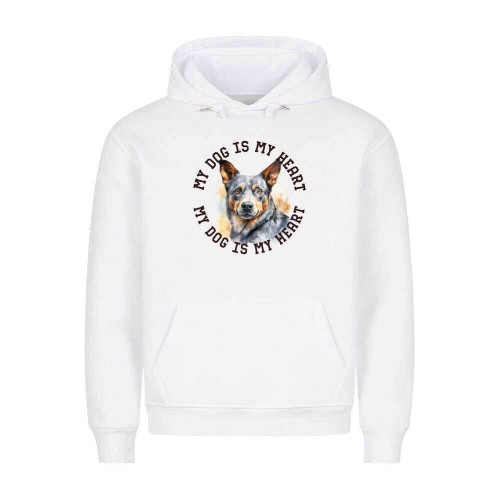 Premium Hoodie "Australian Cattle Dog HEART" Weiß – hunde-shirt.de