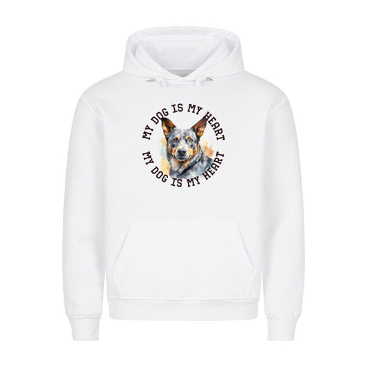 Premium Hoodie "Australian Cattle Dog HEART" Weiß – hunde-shirt.de