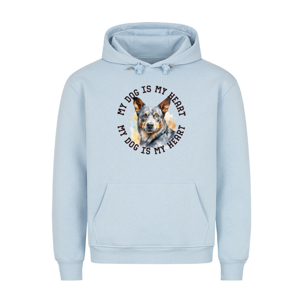 Premium Hoodie "Australian Cattle Dog HEART" Babyblau – hunde-shirt.de