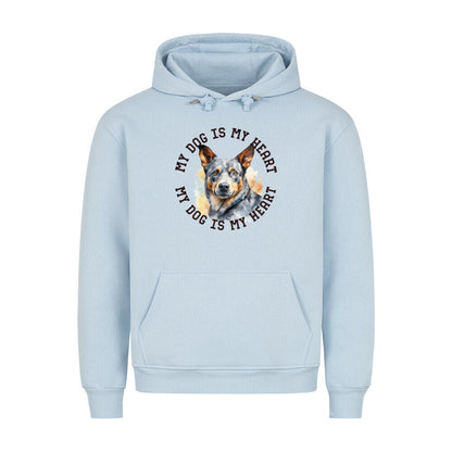 Premium Hoodie "Australian Cattle Dog HEART" Babyblau – hunde-shirt.de