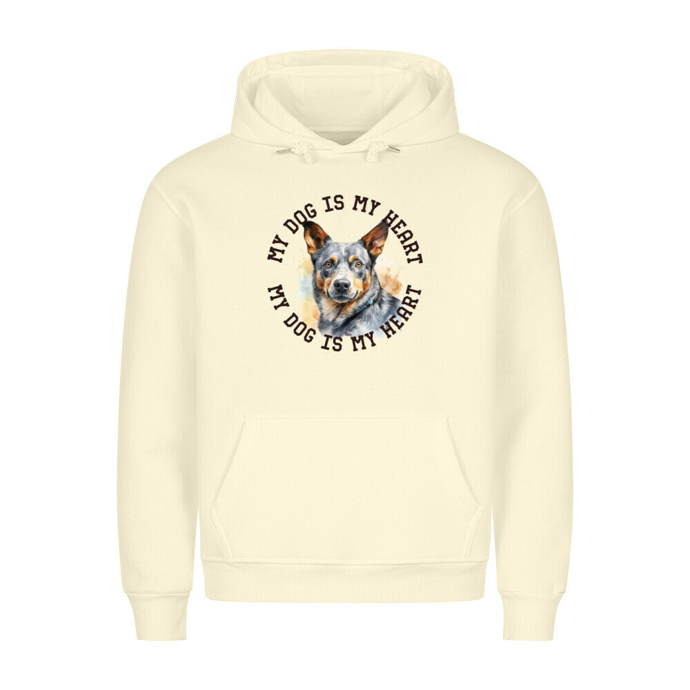 Premium Hoodie "Australian Cattle Dog HEART" Beige – hunde-shirt.de