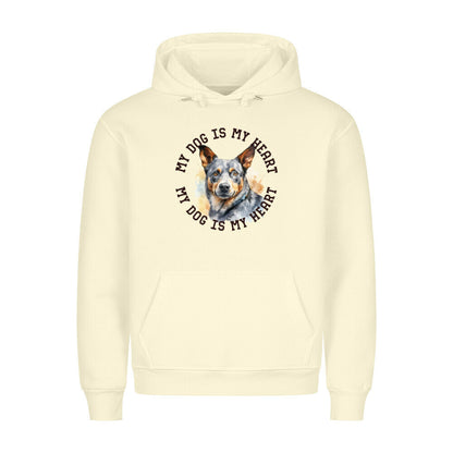 Premium Hoodie "Australian Cattle Dog HEART" Beige – hunde-shirt.de