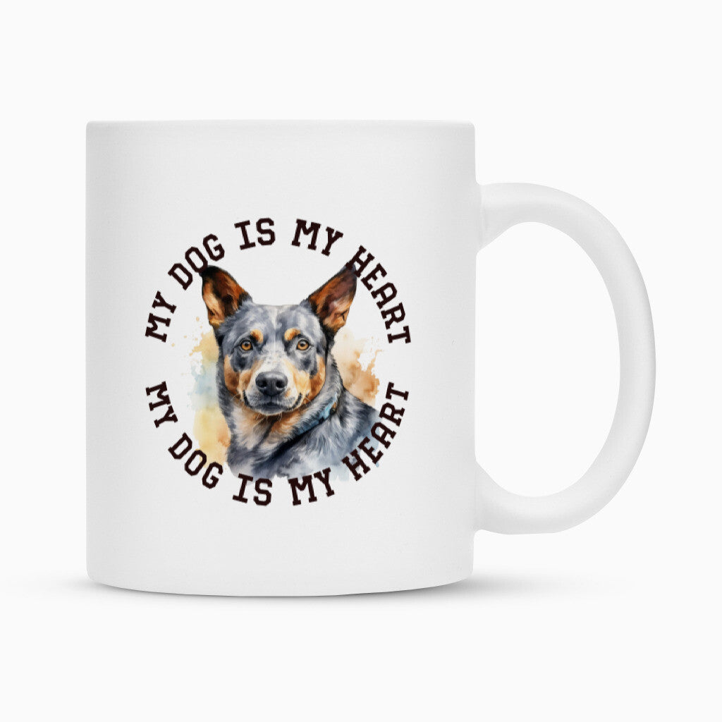 Tasse "Australian Cattle Dog HEART" Weiß – hunde-shirt.de