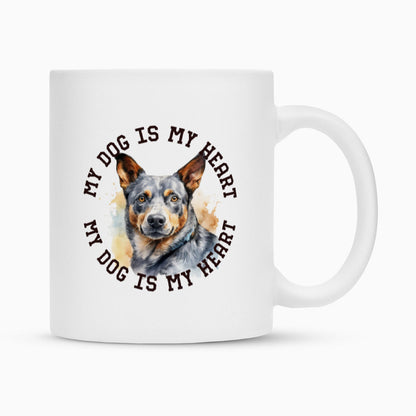 Tasse "Australian Cattle Dog HEART" Weiß – hunde-shirt.de