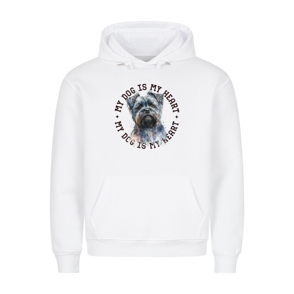 Premium Hoodie "Affenpinscher HEART" Weiß – hunde-shirt.de