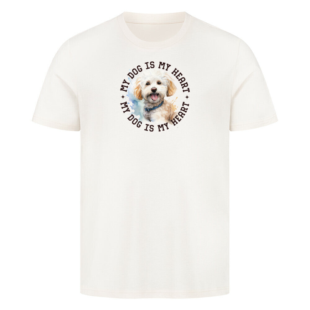 Premium T-Shirt "Bichon Frisé HEART" Natural Raw – hunde-shirt.de
