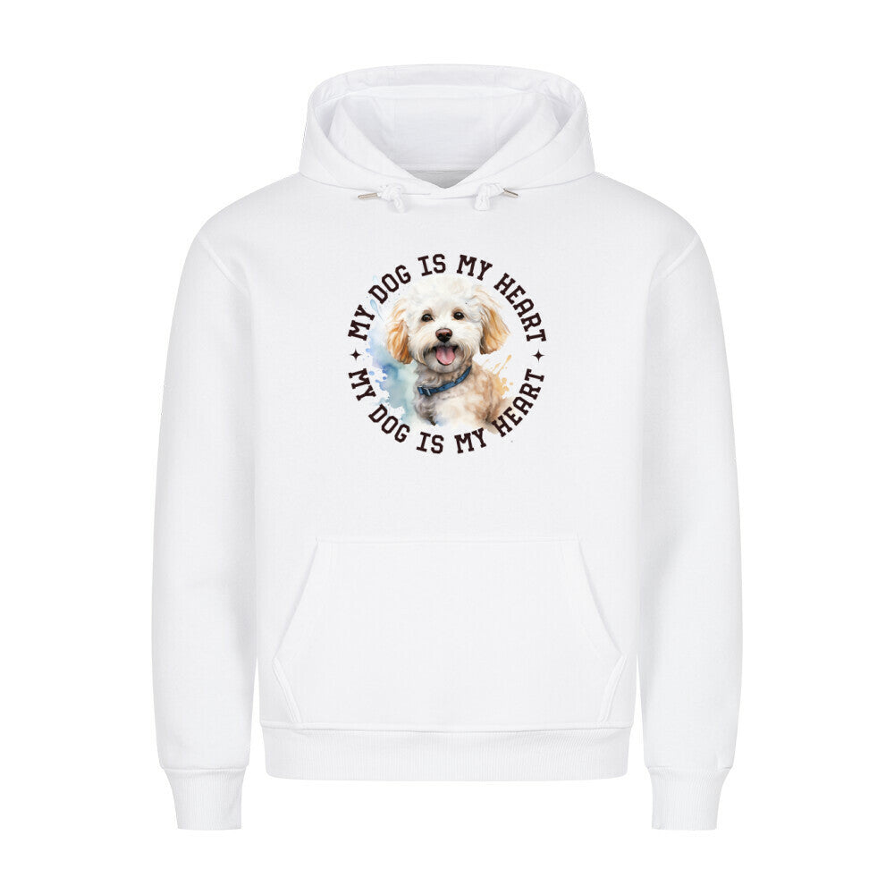 Premium Hoodie "Bichon Frisé HEART" Weiß – hunde-shirt.de