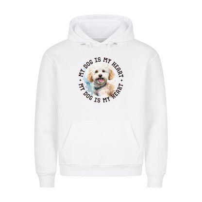 Premium Hoodie "Bichon Frisé HEART" Weiß – hunde-shirt.de