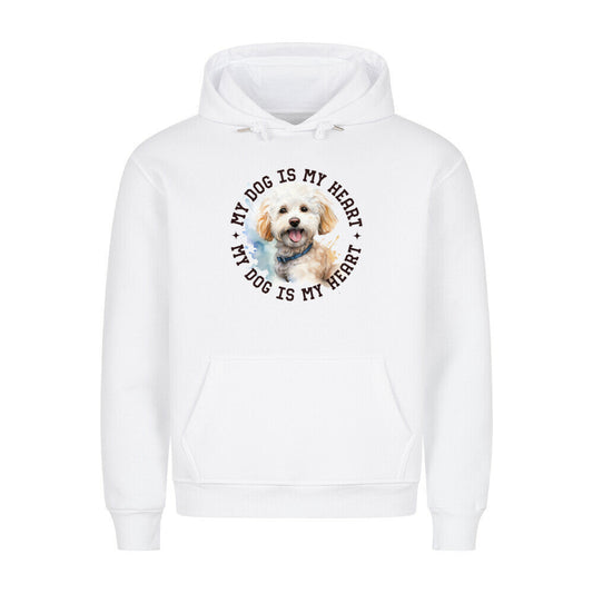 Premium Hoodie "Bichon Frisé HEART" Weiß – hunde-shirt.de
