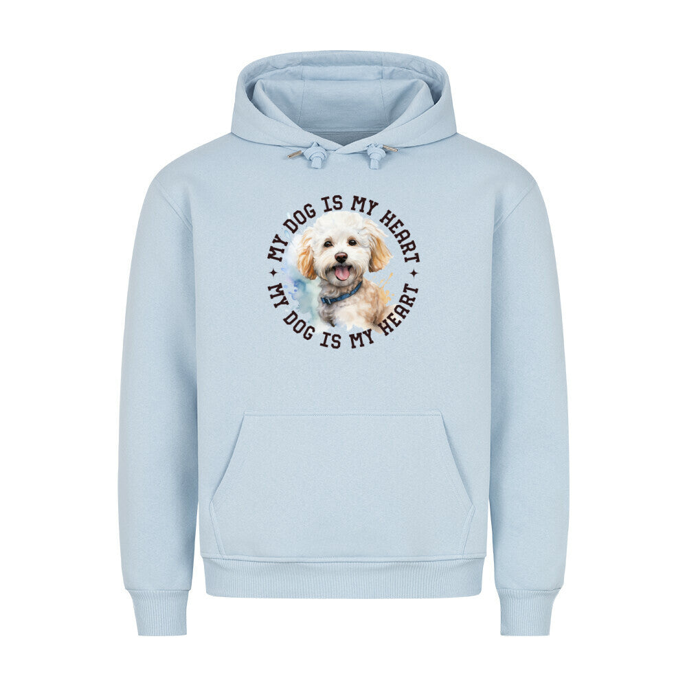 Premium Hoodie "Bichon Frisé HEART" Babyblau – hunde-shirt.de
