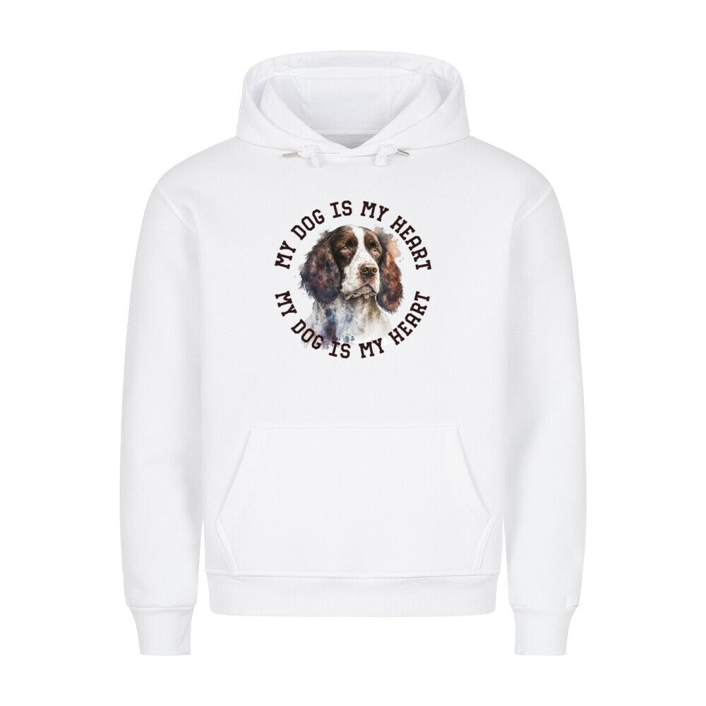 Premium Hoodie "Springer Spaniel HEART" Weiß – hunde-shirt.de