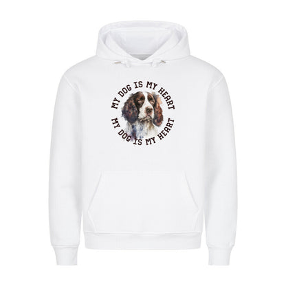 Premium Hoodie "Springer Spaniel HEART" Weiß – hunde-shirt.de
