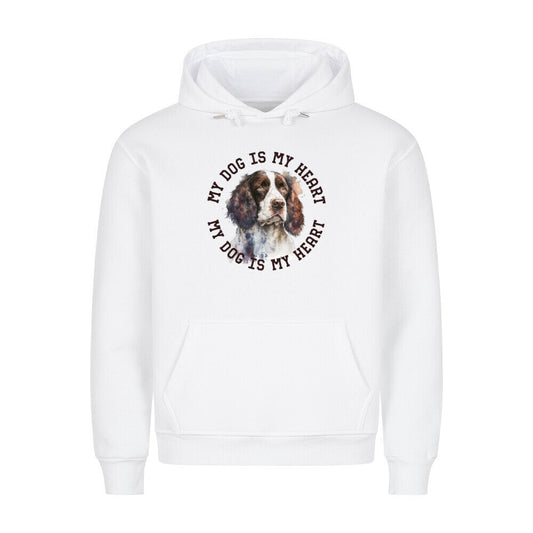 Premium Hoodie "Springer Spaniel HEART" Weiß – hunde-shirt.de