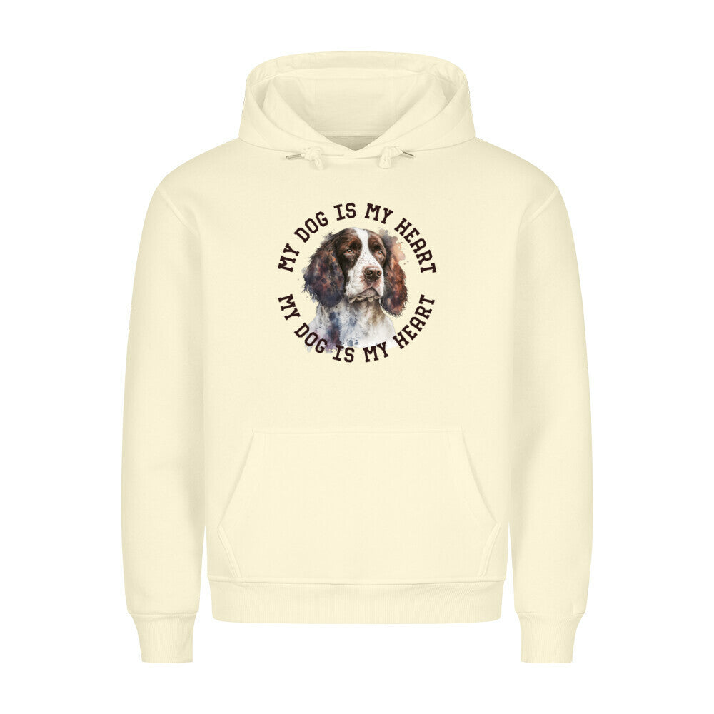 Premium Hoodie "Springer Spaniel HEART" Beige – hunde-shirt.de