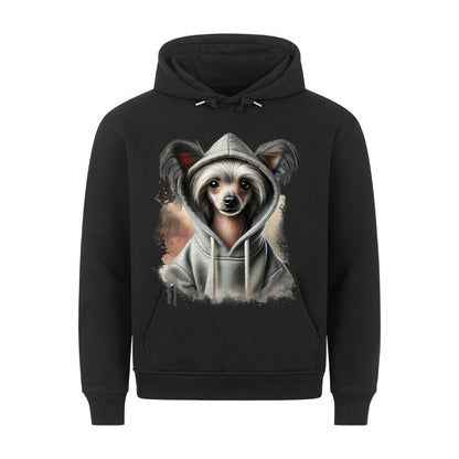 Premium Hoodie "Chinese Crested Hooded" Schwarz – hunde-shirt.de