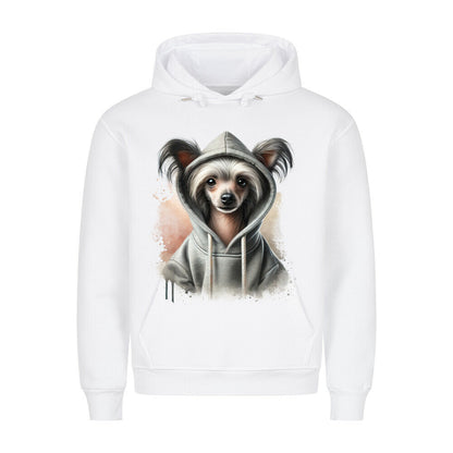 Premium Hoodie "Chinese Crested Hooded" Weiß – hunde-shirt.de