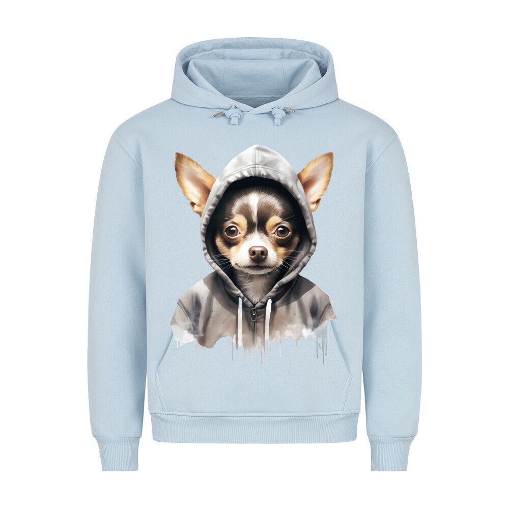 Premium Hoodie "Hooded Chihuahua Kurzhaar" Babyblau – hunde-shirt.de