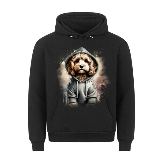 Premium Hoodie "Hooded Cavapoo" Schwarz – hunde-shirt.de