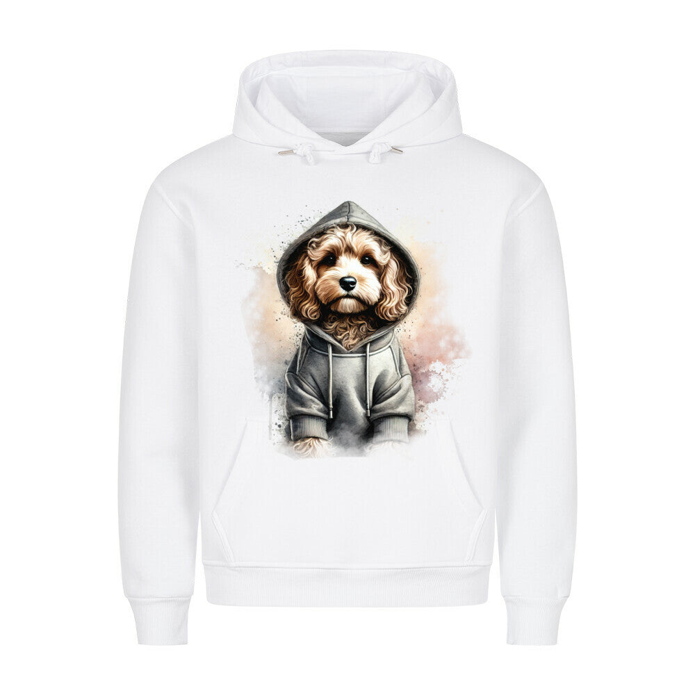 Premium Hoodie "Hooded Cavapoo" Weiß – hunde-shirt.de