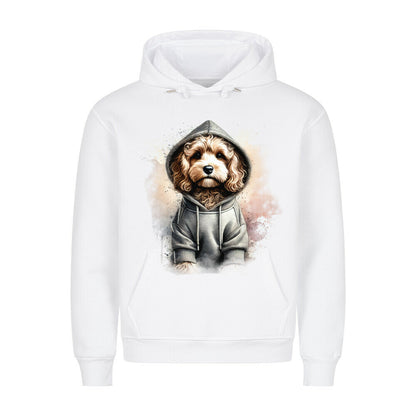 Premium Hoodie "Hooded Cavapoo" Weiß – hunde-shirt.de